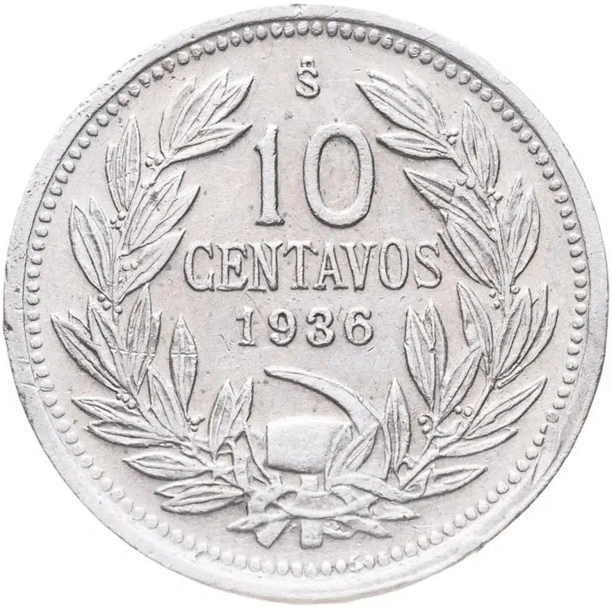 Чили 10 сентаво (centavos) 1936