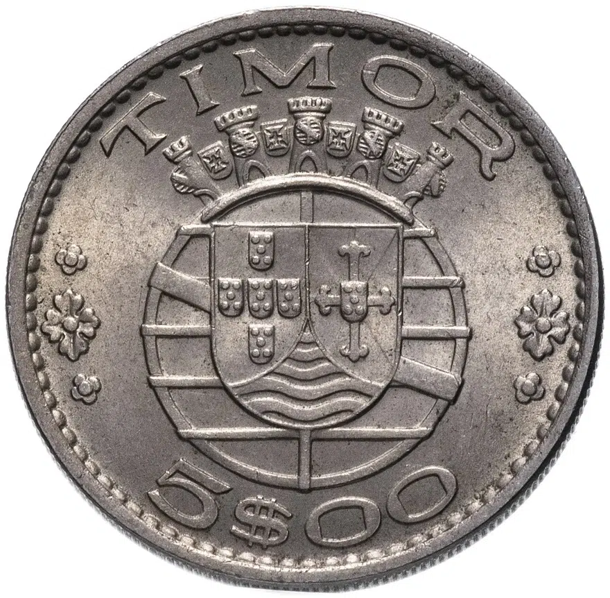 Португальский Тимор 5 эскудо (escudos) 1970, реверс
