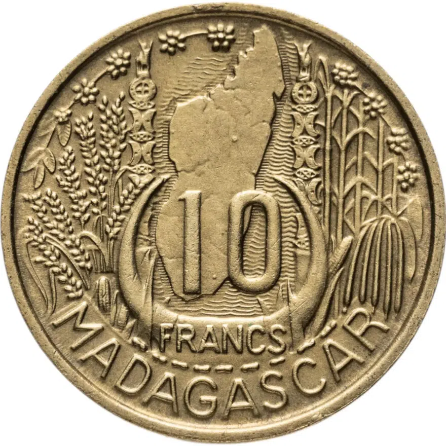 Мадагаскар 10 франков (francs) 1953, реверс