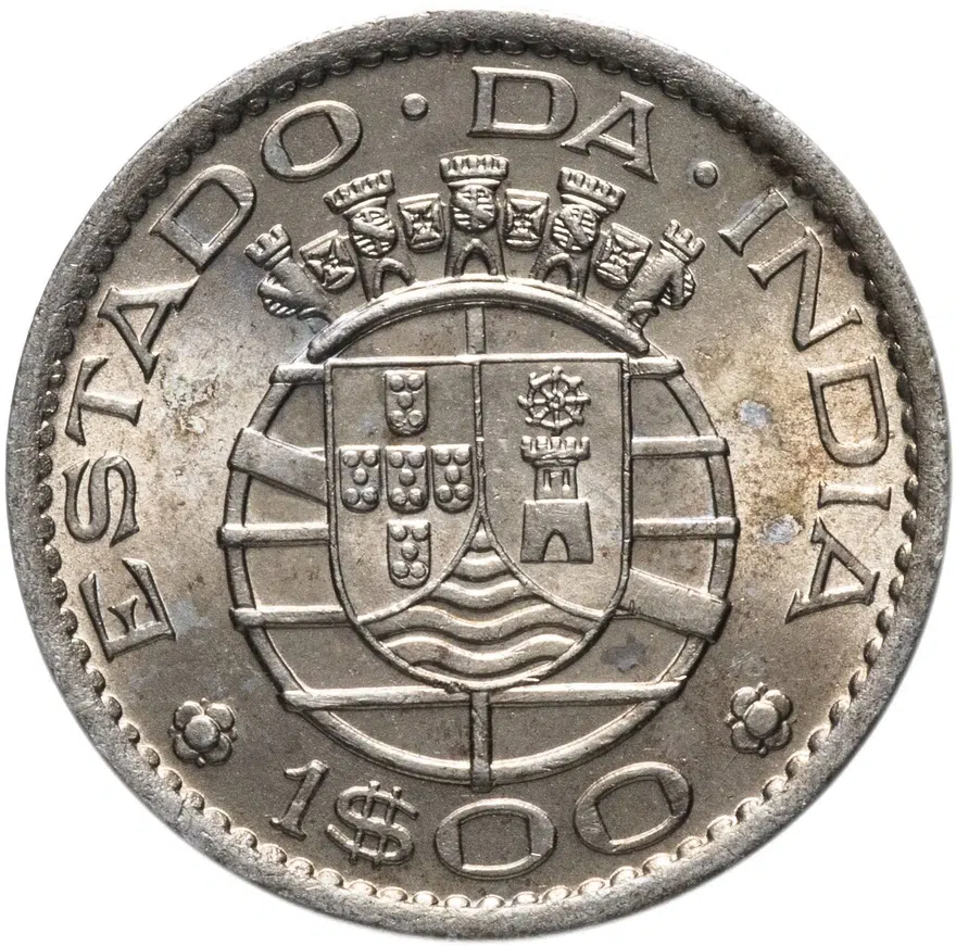 Индия (Португальская) 1 эскудо (escudo) 1958, реверс