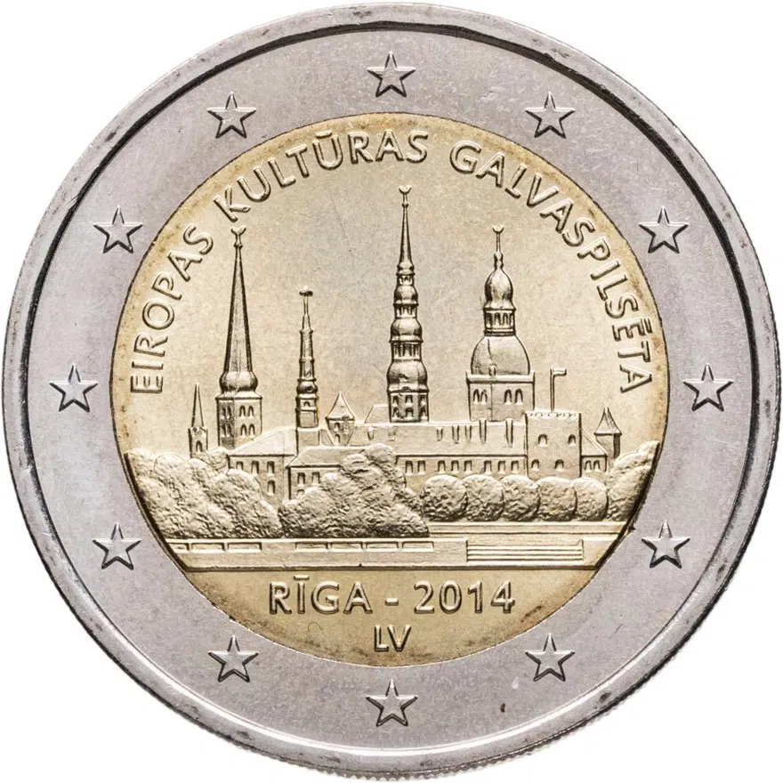 Латвия 2 евро 2014 "Рига - культурная столица Европы"