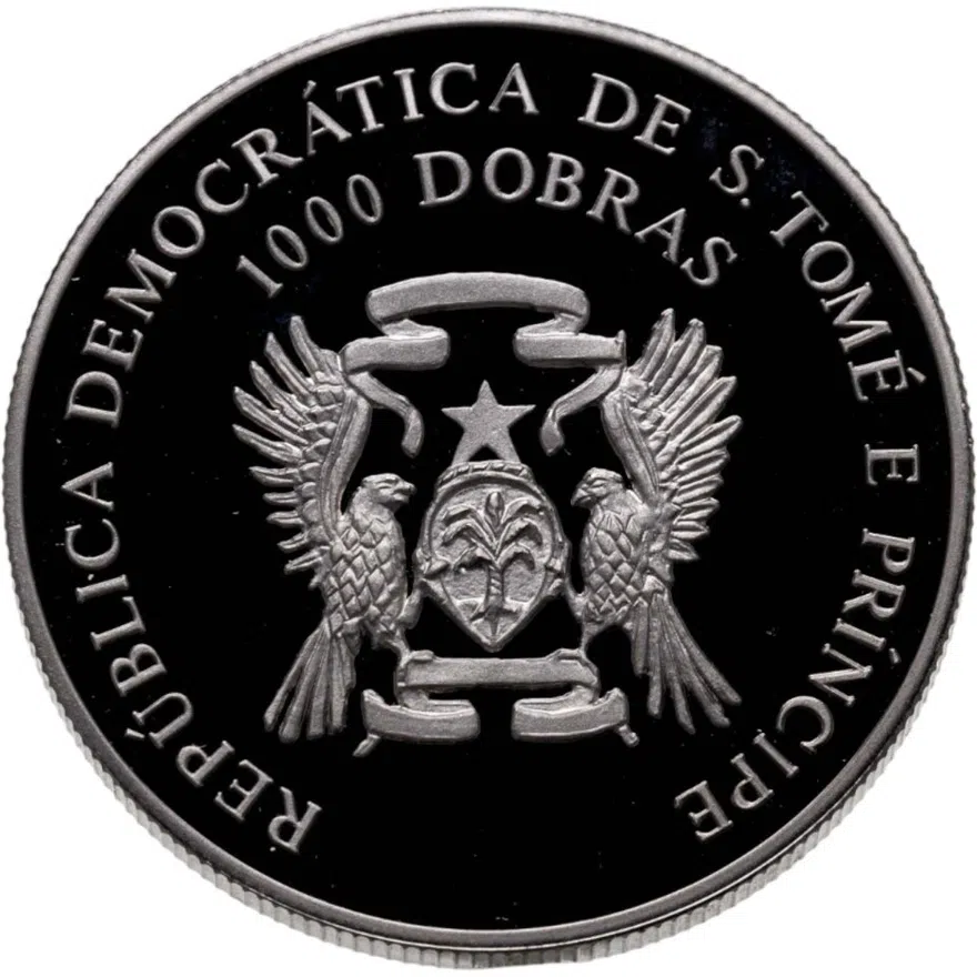 Сан-Томе и Принсипи 1000 добр (dobras) 1996 "XXVI летние Олимпийские Игры, Атланта 1996 - Хоккей на траве", реверс