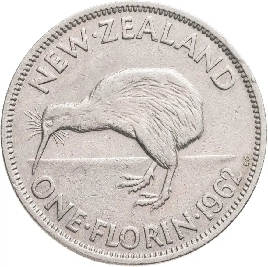 Новая Зеландия 2 шиллинга (florin, shillings) 1962, аверс