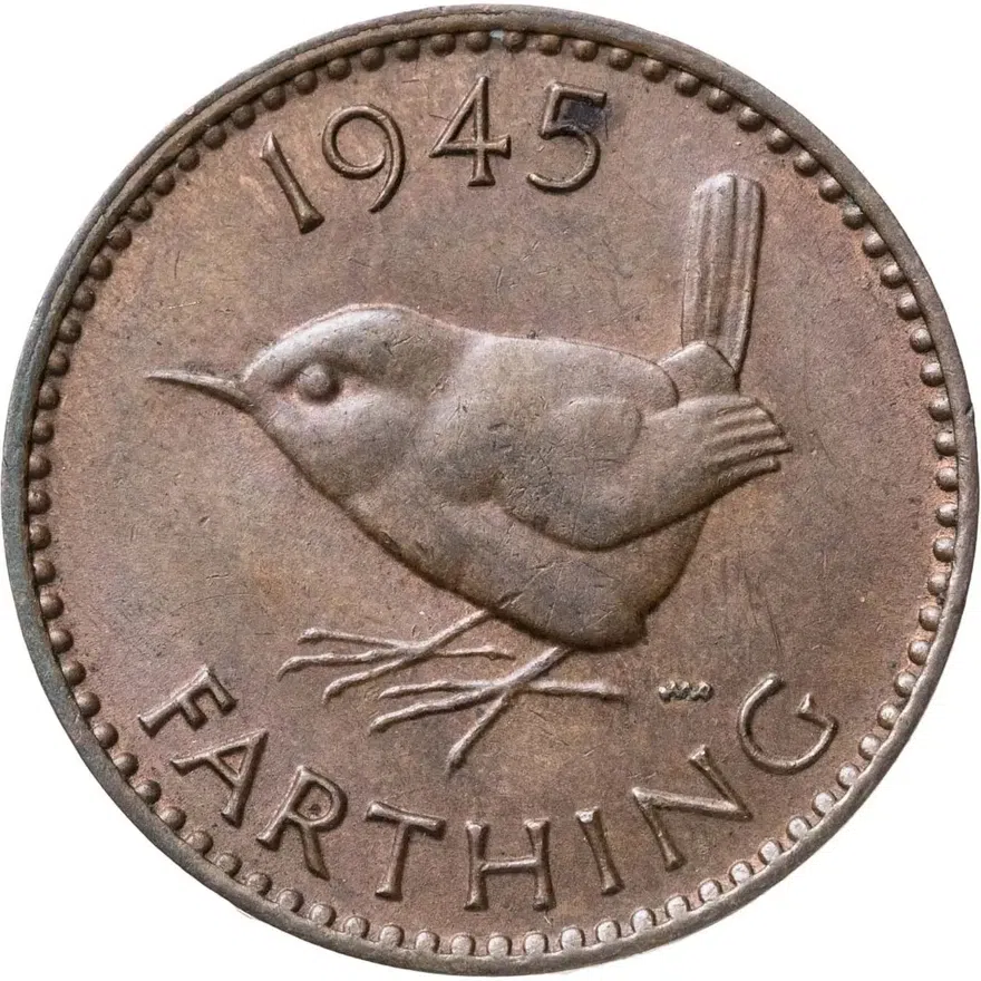 Великобритания 1 фартинг (farthing) 1945, аверс