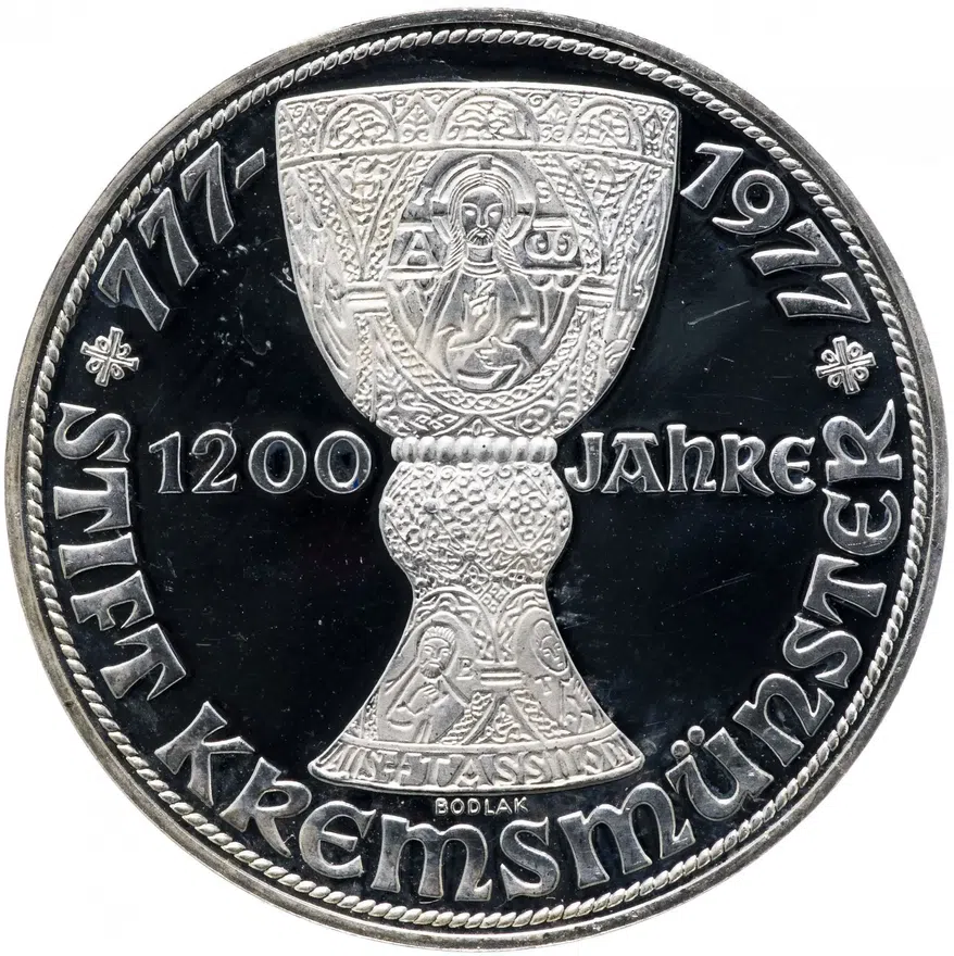 Австрия 100 шиллингов (shillings) 1977 "1200 лет Кремсмюнстерскому аббатству", реверс
