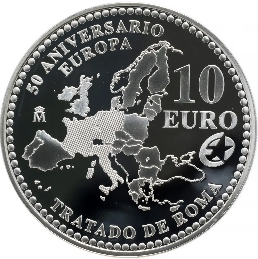 Испания 10 евро (euro) 2007 "50 лет Римскому договору"