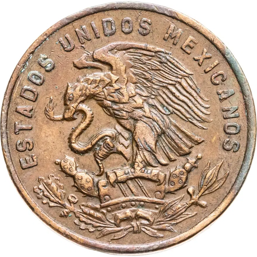 Мексика 20 сентаво (centavos) 1970, реверс