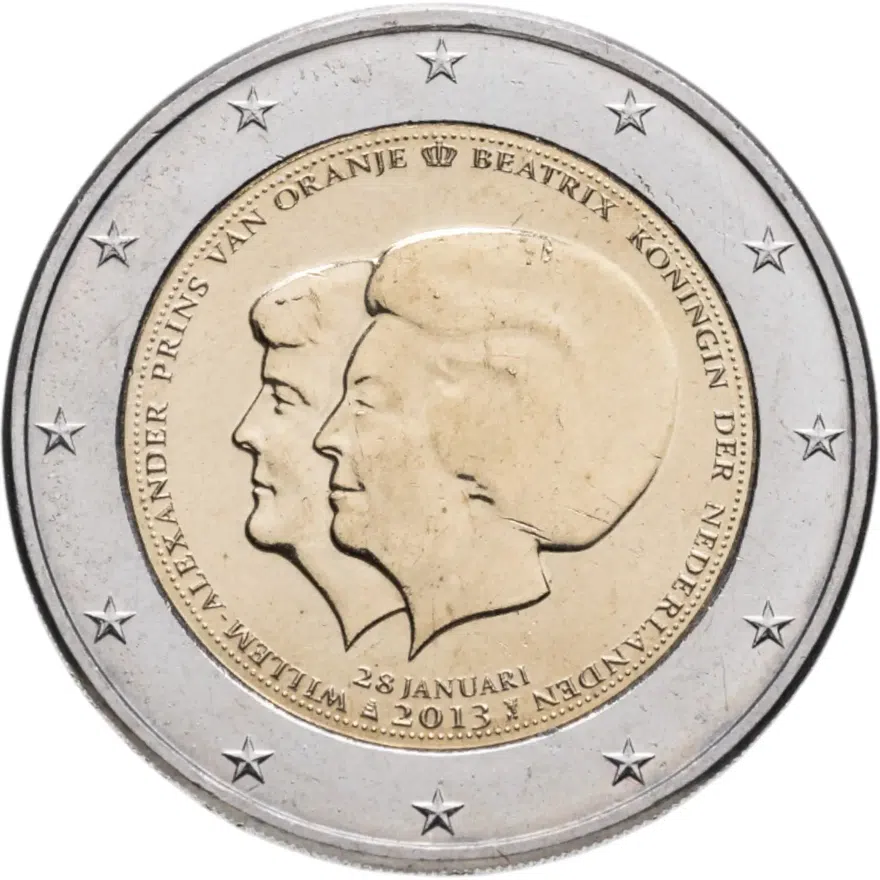 Нидерланды 2 евро (euro) 2013  коронация Короля Виллема-Александра