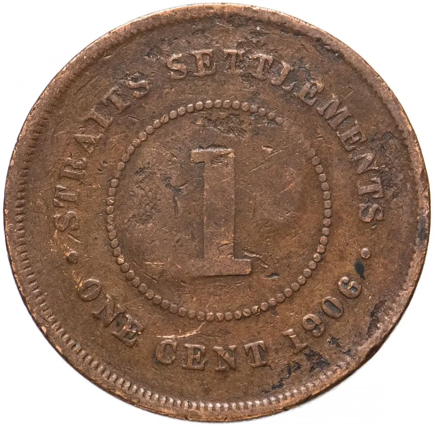 Стрейтс Сетлментс 1 цент (cent) 1906