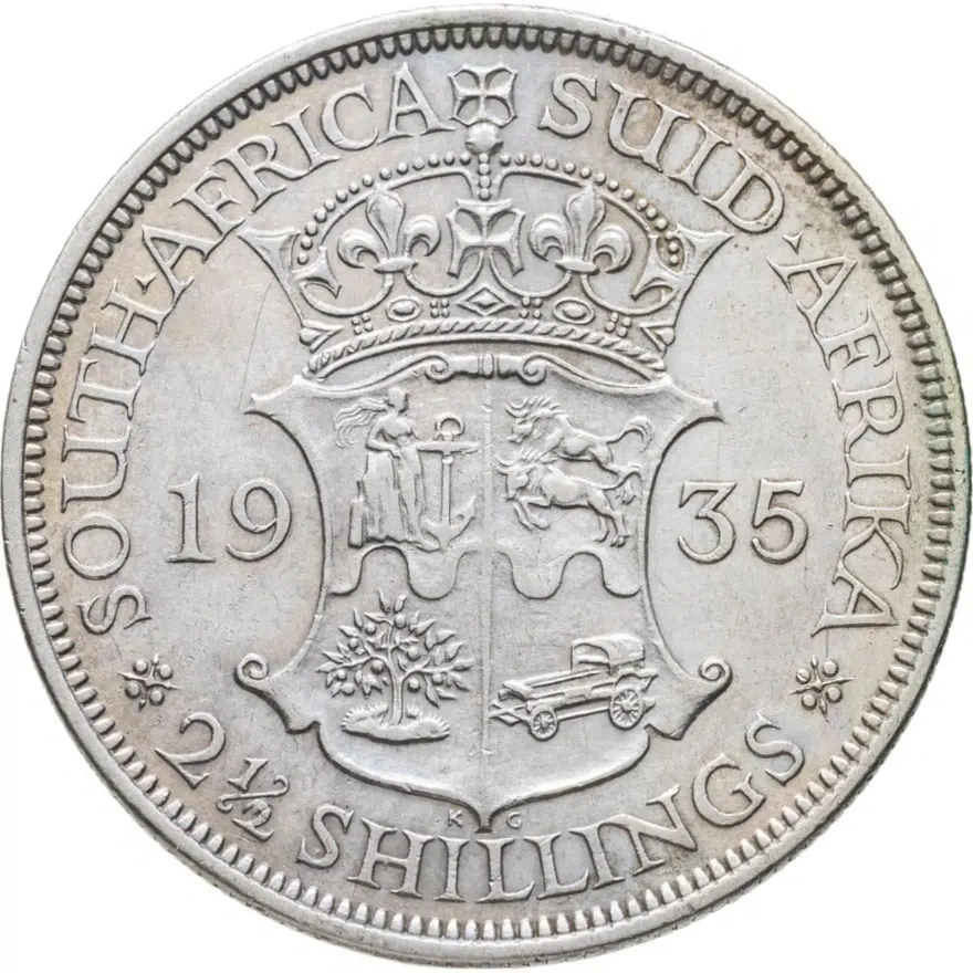 ЮАР 2 1/2 шиллинга (shillings) 1935, реверс