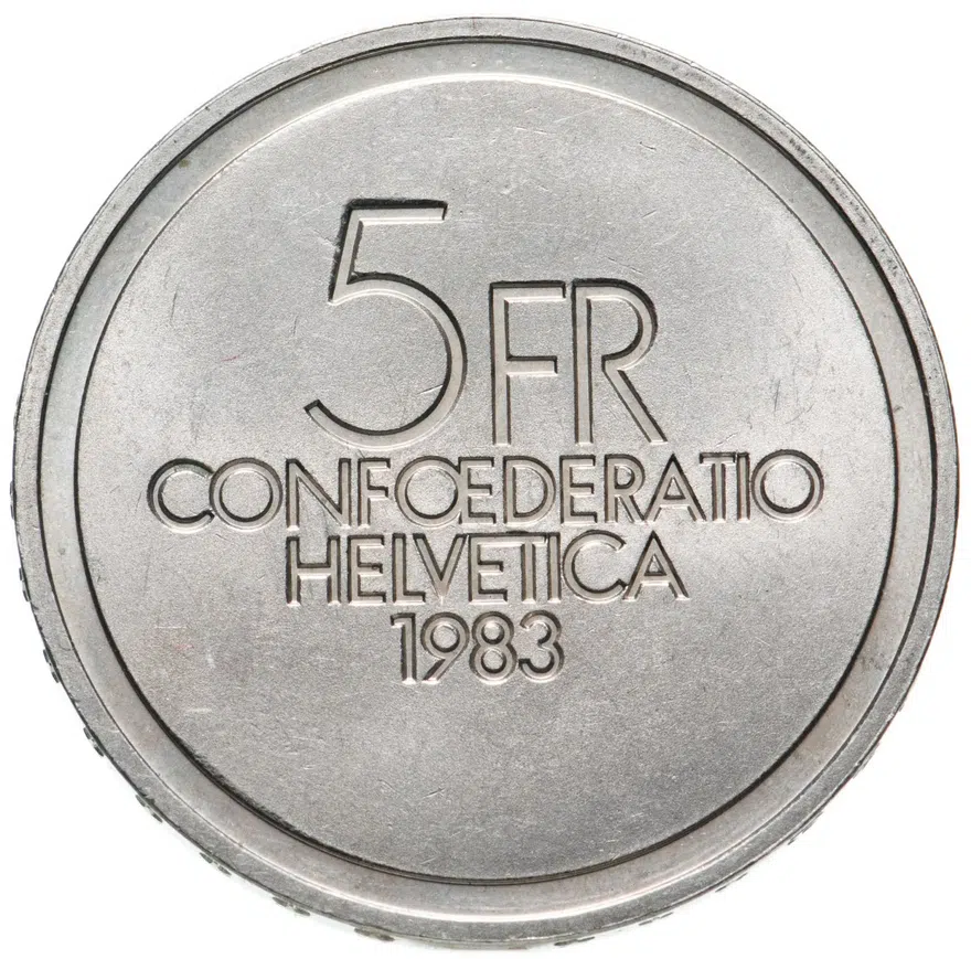 Швейцария 5 франков (francs) 1983 "100 лет со дня рождения Эрнеста Ансерме", реверс