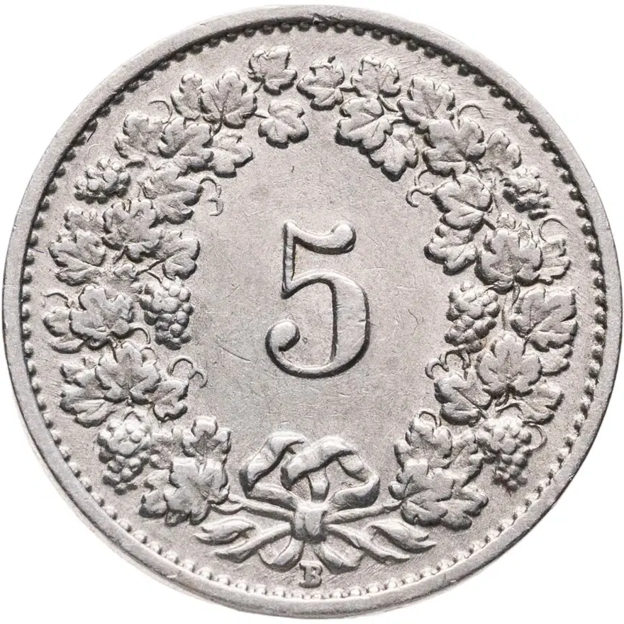 Швейцария 5 раппенов (rappen) 1920