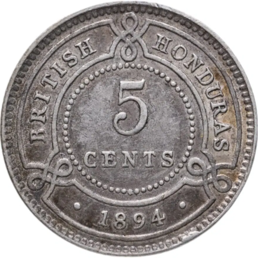 Британский Гондурас 5 центов (cents) 1894, реверс