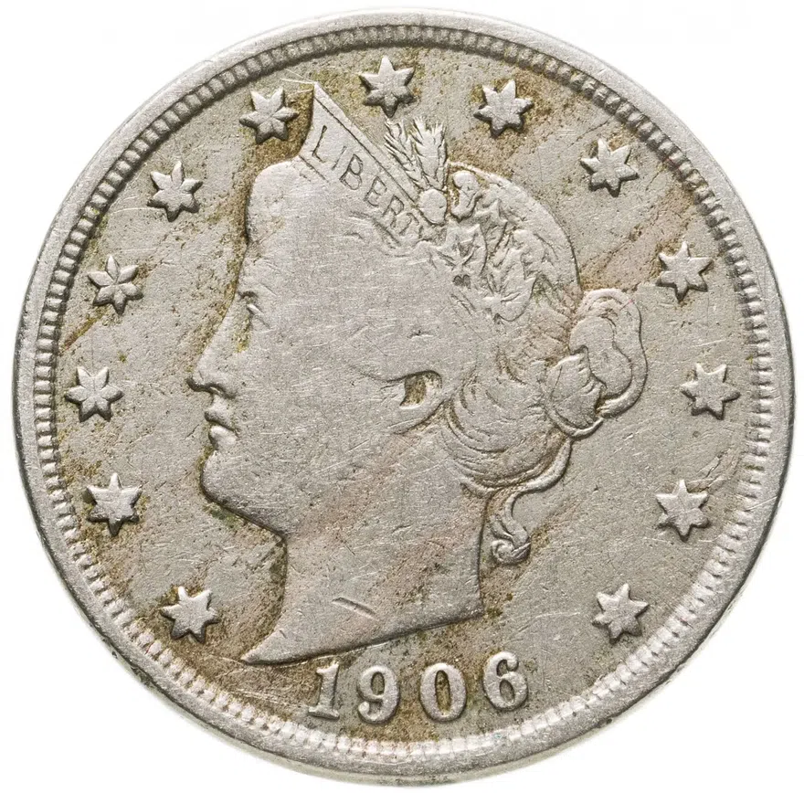 США 5 центов (cents) 1906  Liberty Nickel, реверс