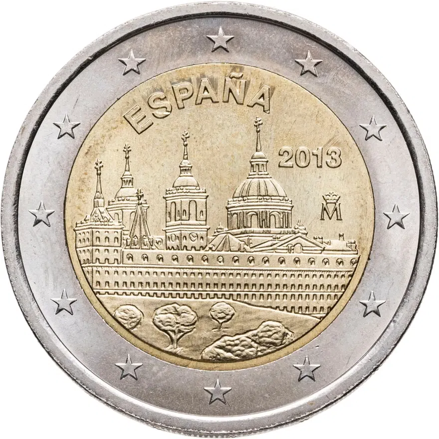 Испания 2 евро (euro) 2013 El Escorial (монастырь Эскориал)