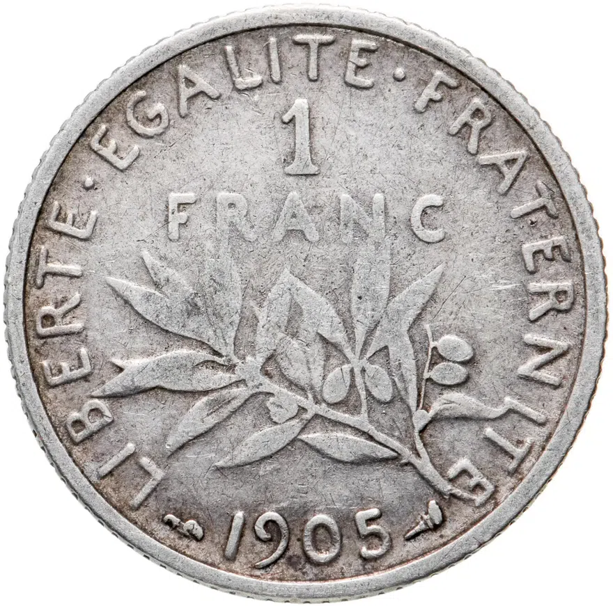 Франция 1 франк (franc) 1905