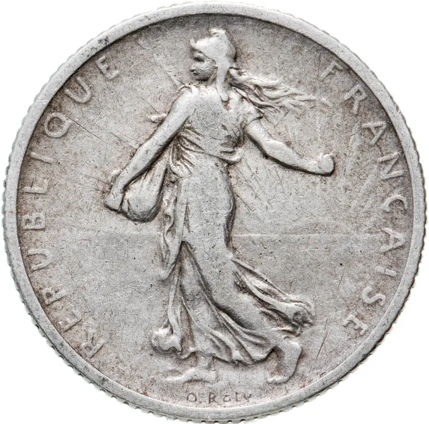 Франция 1 франк (franc) 1905, реверс
