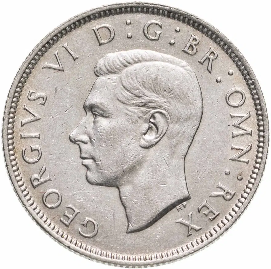 Великобритания 2 шиллинга (флорин, shillings) 1943, аверс