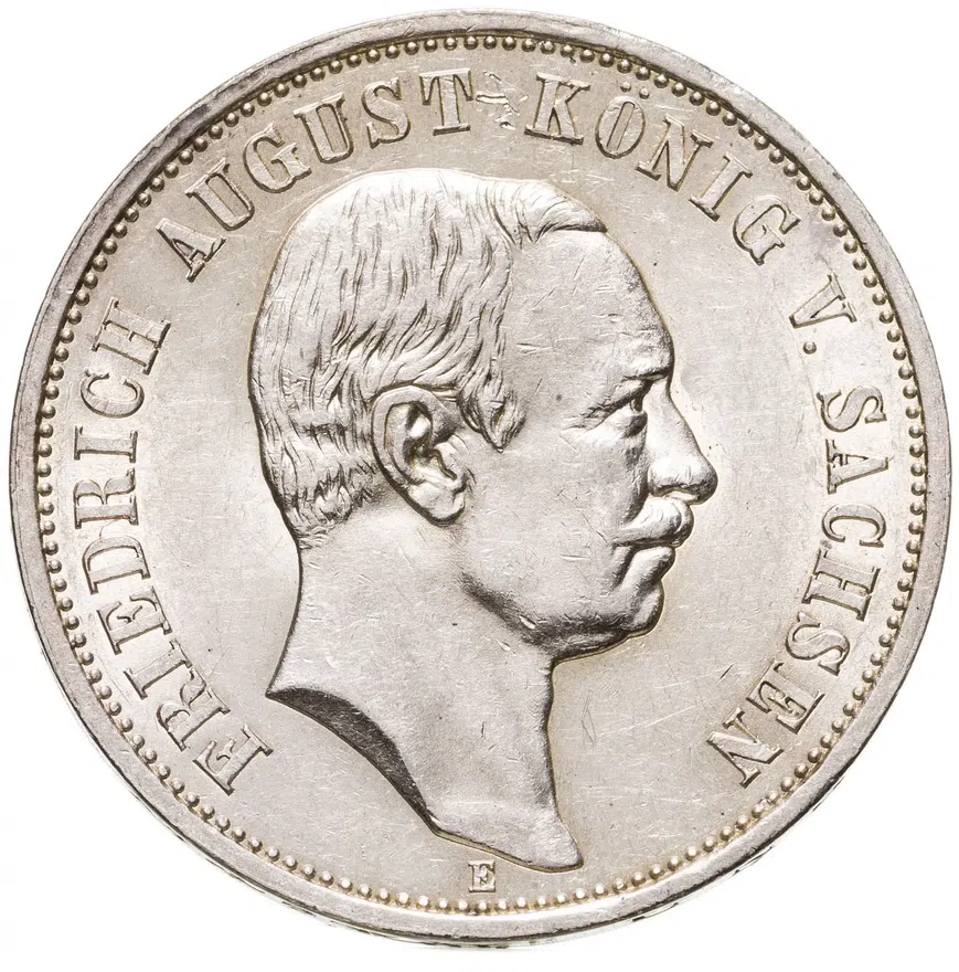 Германия (Империя) 3 марки (mark) 1909 E  Саксония