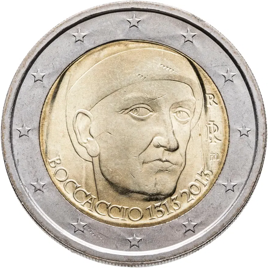 Италия 2 евро (euro) 2013 700 лет со дня рождения Джованни Боккаччо
