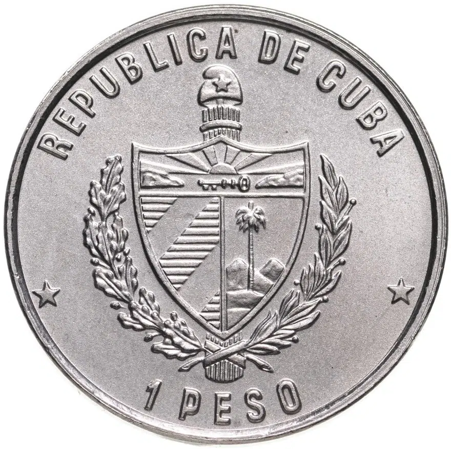 Куба 1 песо (peso) 1989 30 лет Революции - Фидель Кастро с ружьём, реверс