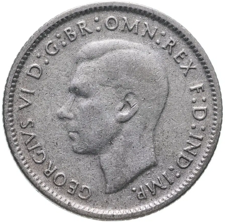 Австралия 6 пенсов 1948, реверс