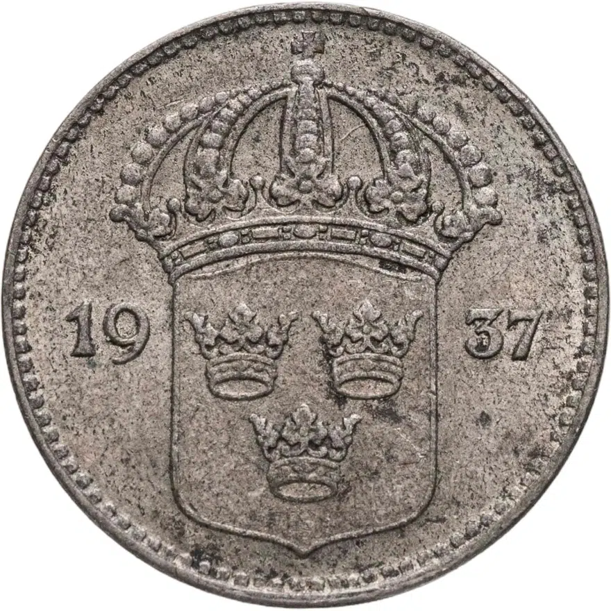 Швеция 10 эре (ore) 1937, аверс