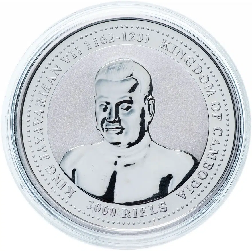 Камбоджа 3000 риелей (riels) 2006 "Год собаки: Сенбернар" с сертификатом, реверс