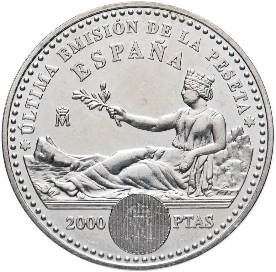 Испания 2000 песет (pesetas) 2001 "132 года Песете, последний выпуск"