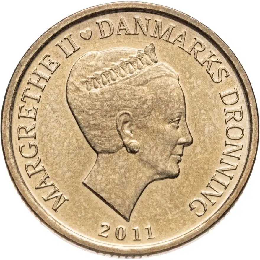 Дания 20 крон (kroner) 2011  Корабли - Пароход Хьейлен, реверс