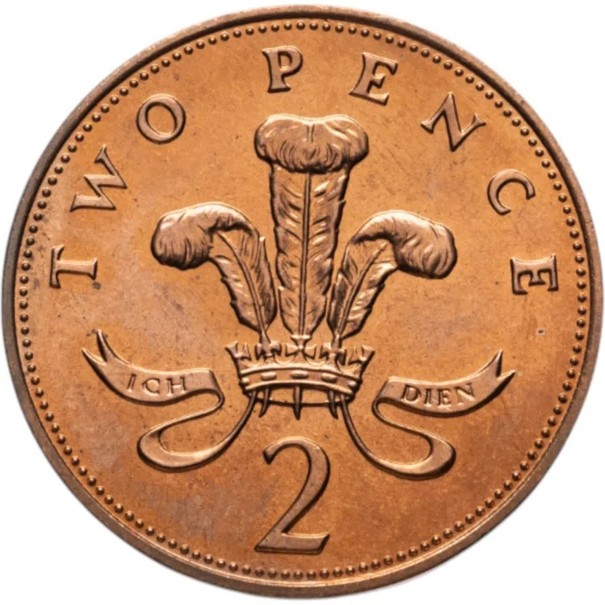 Великобритания 2 пенса (pence) 1982, аверс