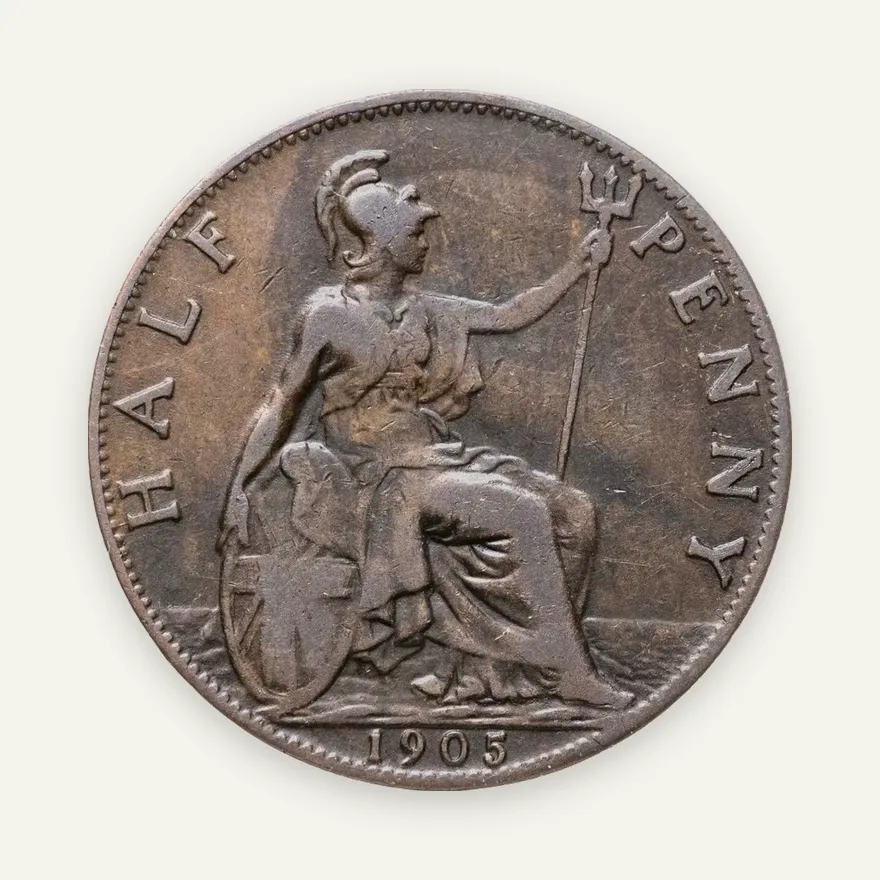 Великобритания 1/2 пенни (penny) 1905, реверс