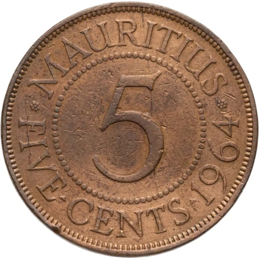 Маврикий 5 центов (cents) 1964