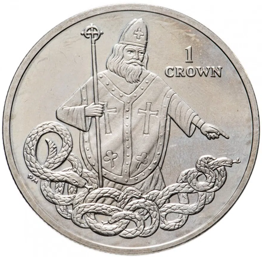 Остров Мэн 1 крона (crown) 2013 "Святой Патрик", аверс