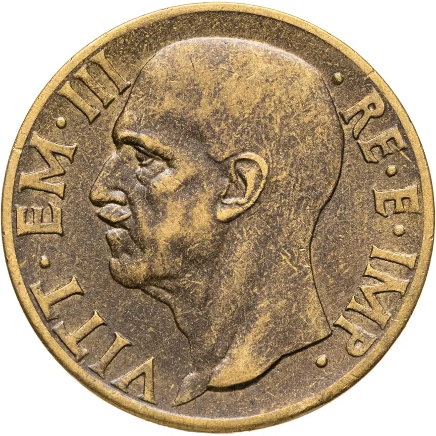 Италия 10 чентезимо (centesimi) 1940, реверс