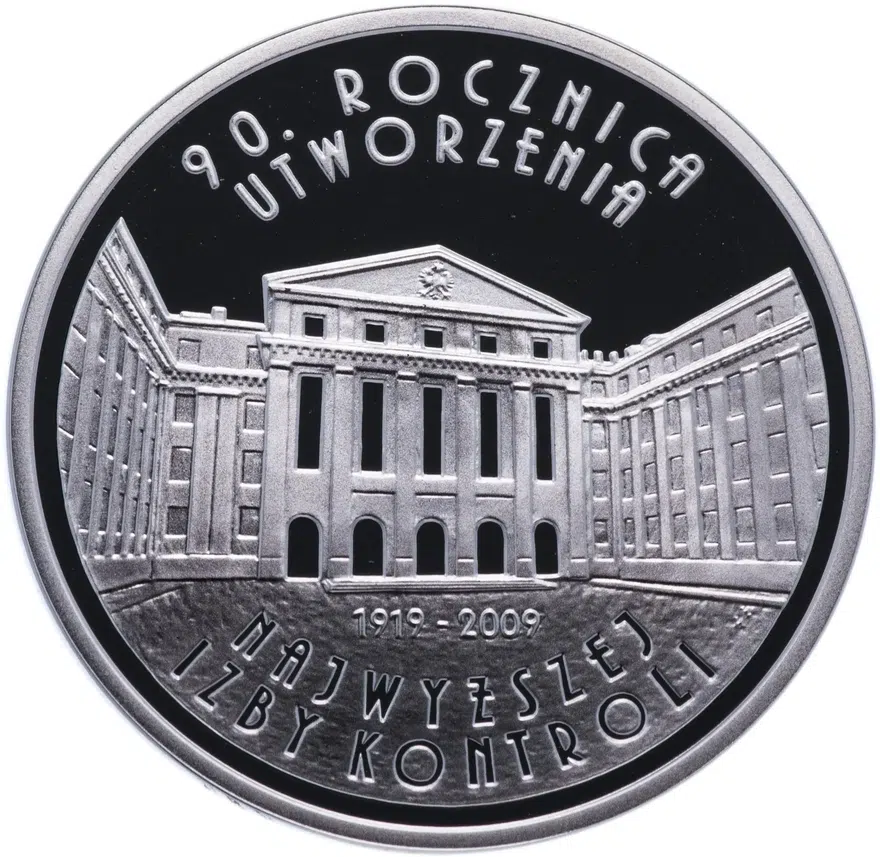 Польша 10 злотых (zlotych) 2009 "90 лет Верховной Палате Контроля", реверс