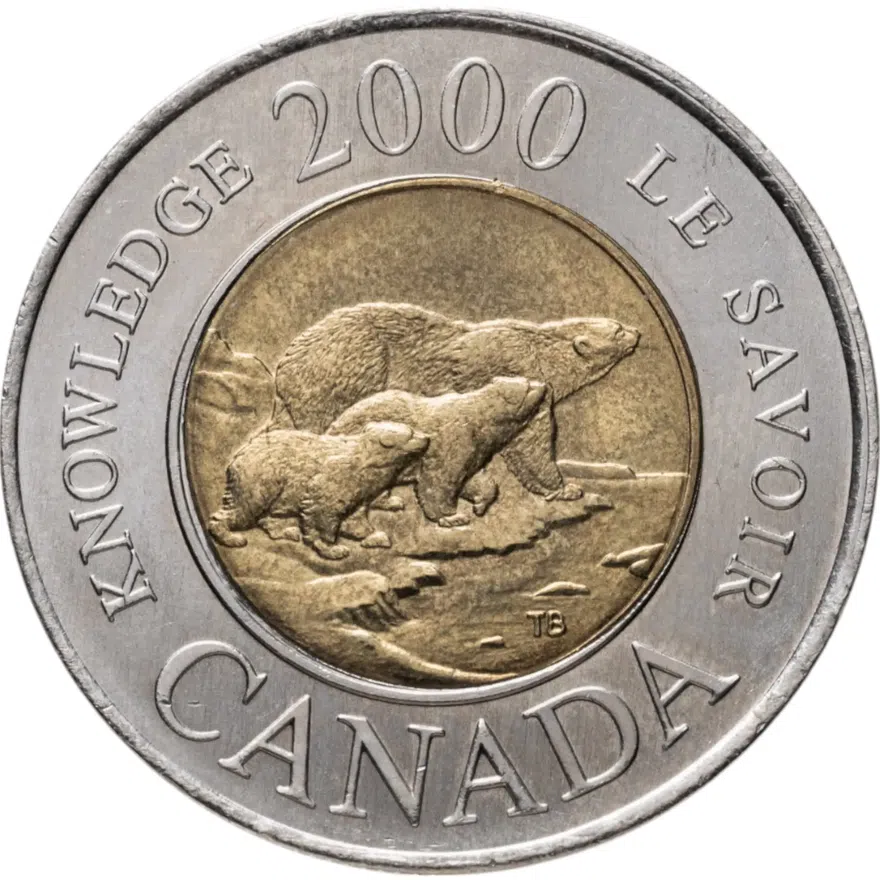 Канада 2 dollars (доллара) 2000 Knowledge (Знание), реверс