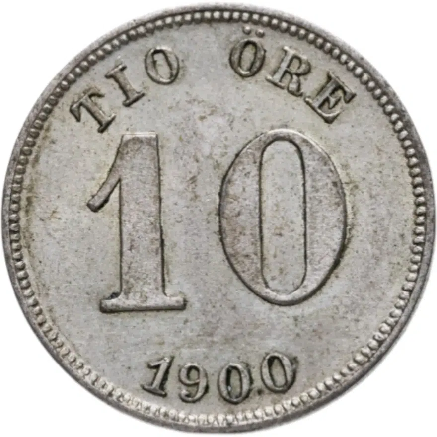 Швеция 10 эре (ore) 1900, аверс