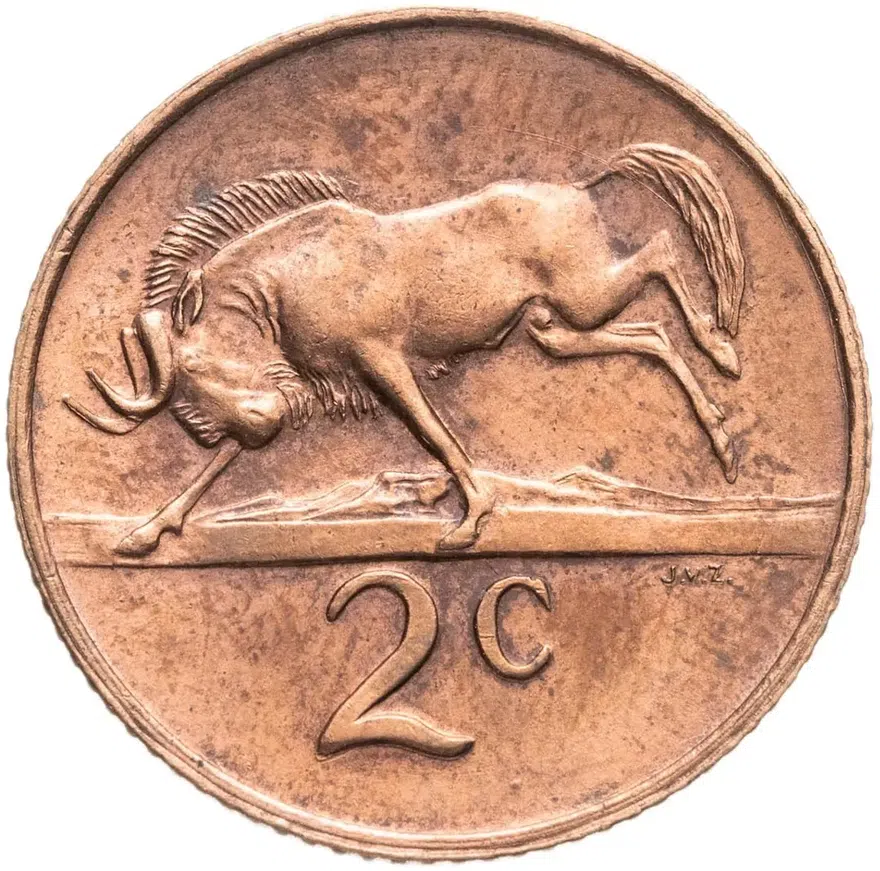 ЮАР 2 цента (cents) 1971, реверс