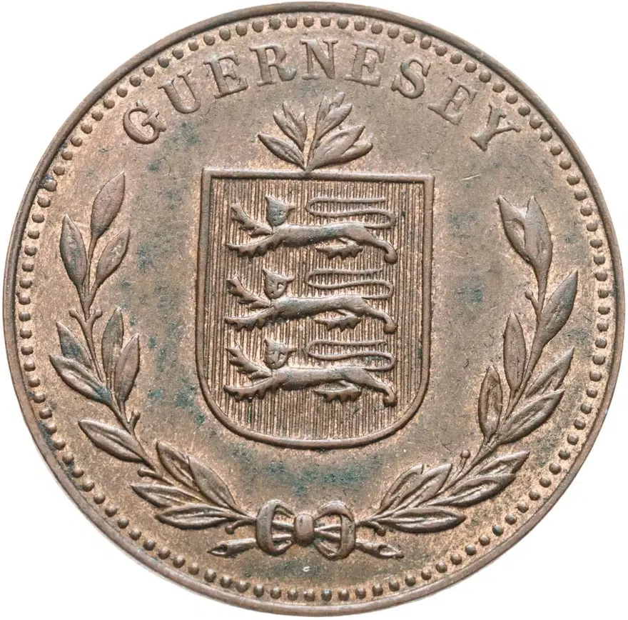 Гернси 8 дублей (doubles) 1945, реверс