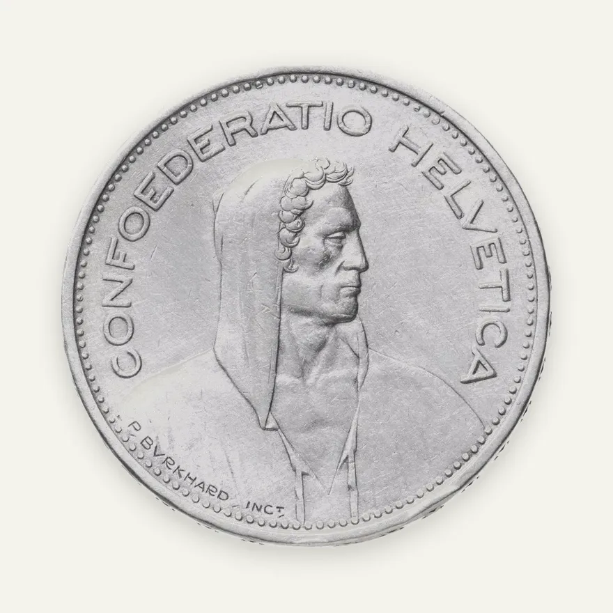 Швейцария 5 франков (francs) 1935, реверс