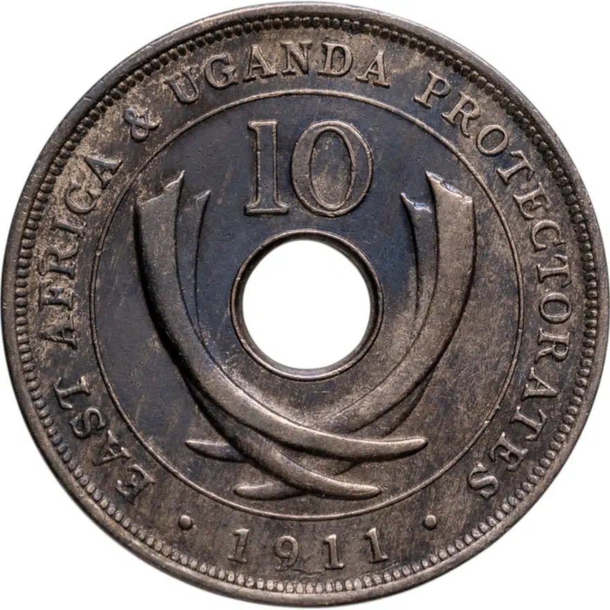 Британская Восточная Африка и Уганда 10 центов (cents) 1911, аверс