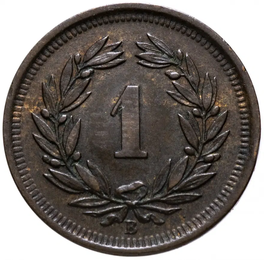 Швейцария 1 раппен (rappen) 1913