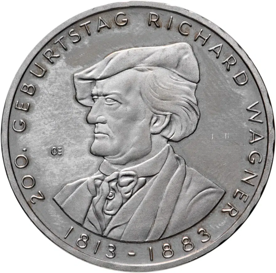 Германия 10 euro (евро) 2013 D  "200 лет со дня рождения Рихарда Вагнера", аверс