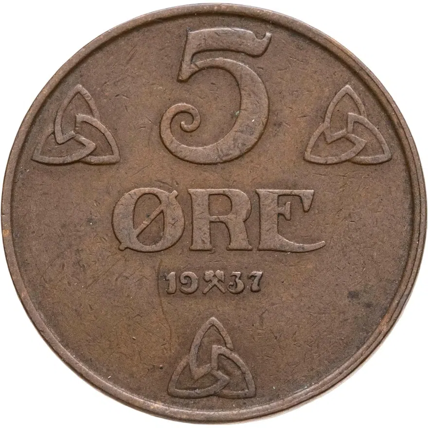 Норвегия 5 эре (ore) 1937