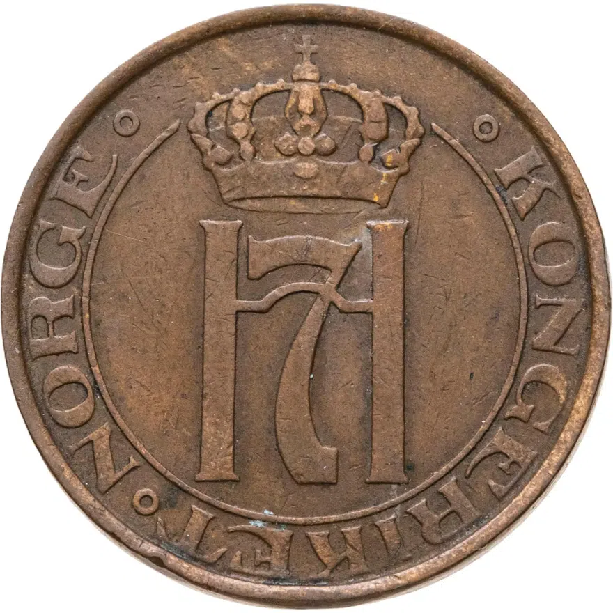 Норвегия 5 эре (ore) 1937, реверс