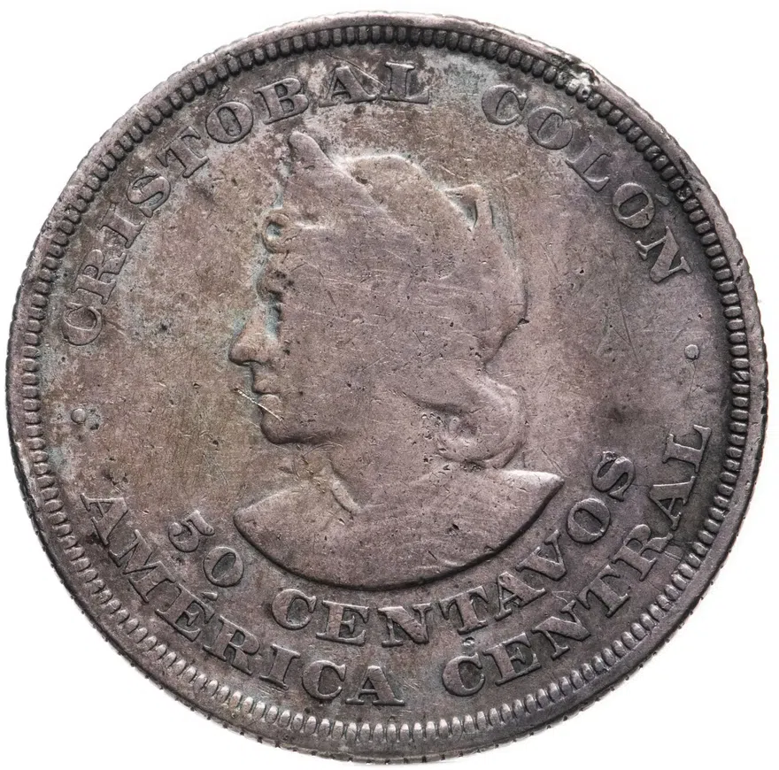 Сальвадор 50 сентаво (centavos) 1892  Лицо на реверсе