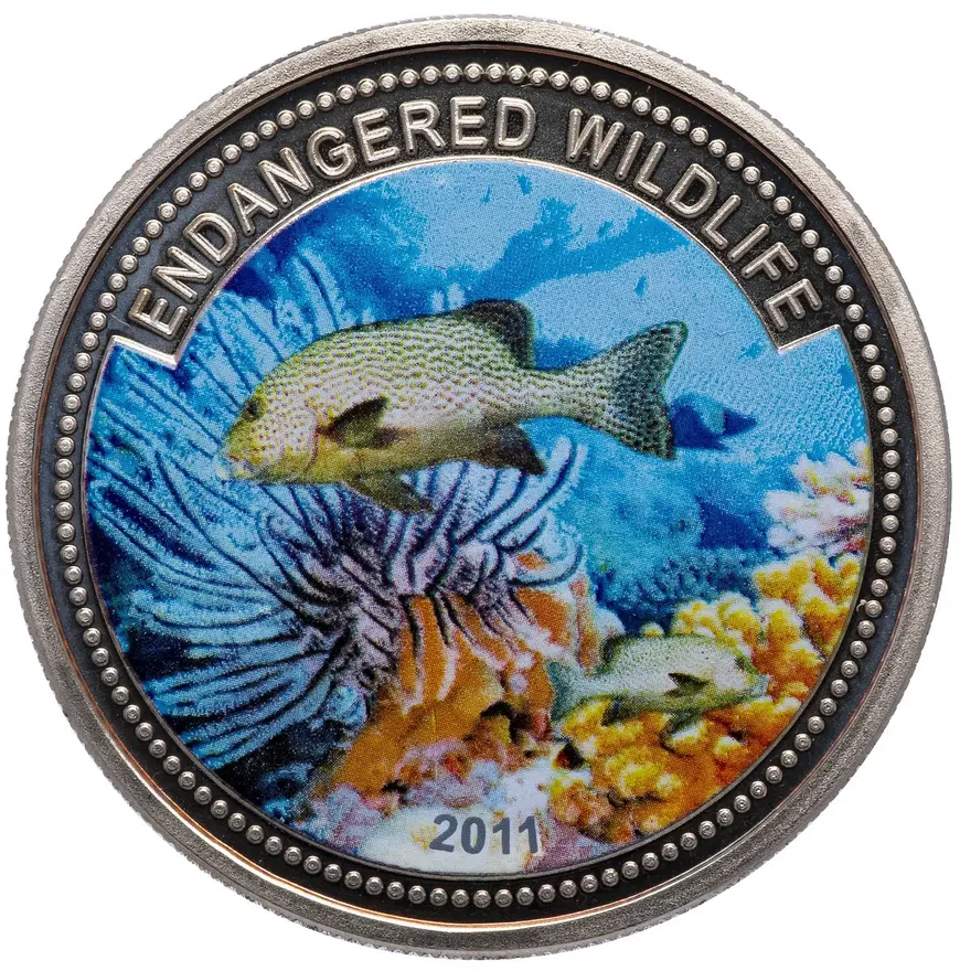 Палау 1 доллар (dollar) 2011 "Вымирающие виды - Siganus javus"