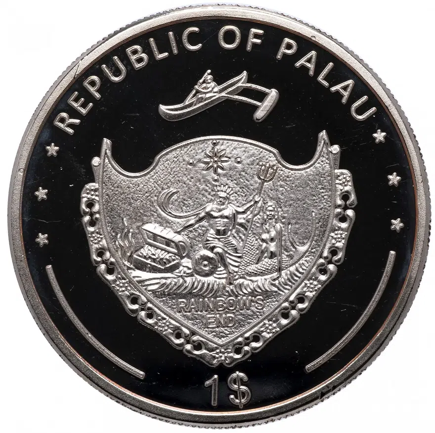 Палау 1 доллар (dollar) 2011 "Вымирающие виды - Siganus javus", реверс
