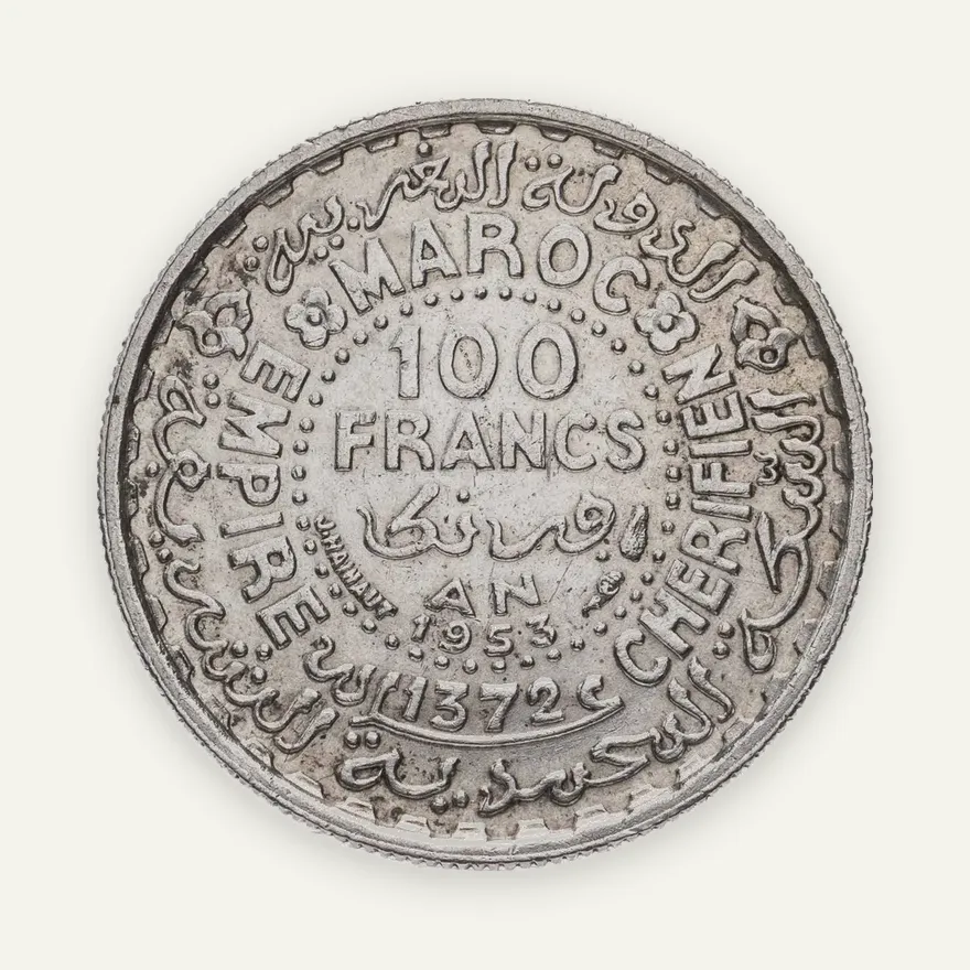 Марокко 100 франков (francs) 1953, реверс
